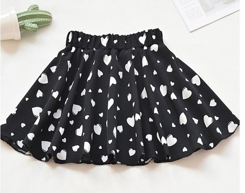 Váy ngắn xếp ly họa tiết thời trang dành cho bé gái