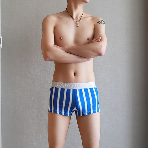 Quần lót boxer nam WANGJIANG kẻ sọc co giãn mềm mại