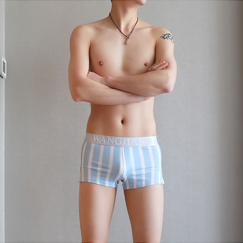 Quần lót boxer nam WANGJIANG kẻ sọc co giãn mềm mại