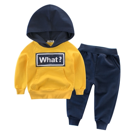 Bộ đồ thể thao cotton kiểu dáng áo hoodie phối quần dài cho bé trai