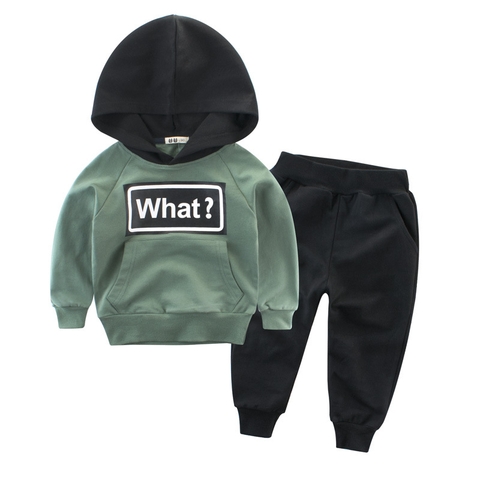 Bộ đồ thể thao cotton kiểu dáng áo hoodie phối quần dài cho bé trai