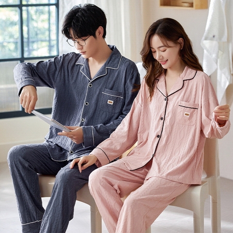 Bộ đồ ngủ nam cổ vest chất cotton mát hợp thời trang