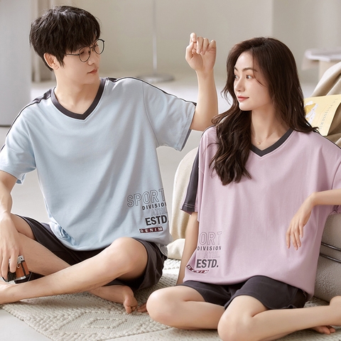Bộ đồ nam cotton ngắn tay kiểu dáng thể thao