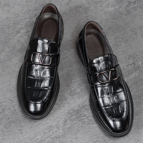 Giày kiểu slip-on nam chất da cao cấp sang trọng phong cách Anh Quốc