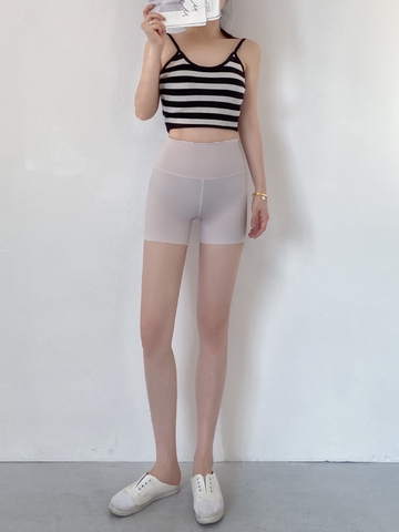 Quần legging nữ ngắn ôm dáng nâng mông cạp cao, phong cách Hàn Quốc