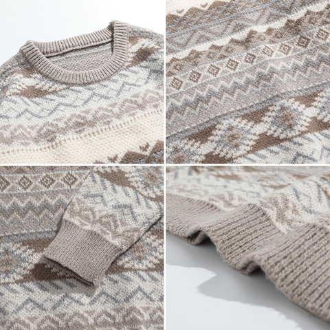 Áo len dệt kim unisex họa tiết Fair Isle hot trend
