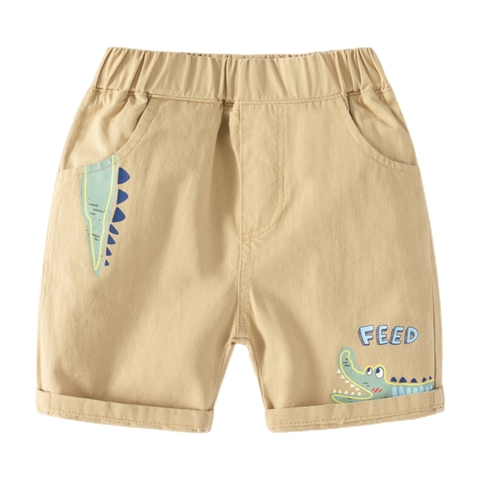 Quần short kaki in hoạt hình cá sấu cho bé trai