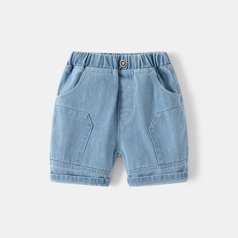 Quần short denim thoáng mát phối túi đơn giản cho bé trai