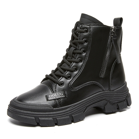 Giày boots da nữ kiểu dáng trẻ trung năng động phong cách Âu Mỹ