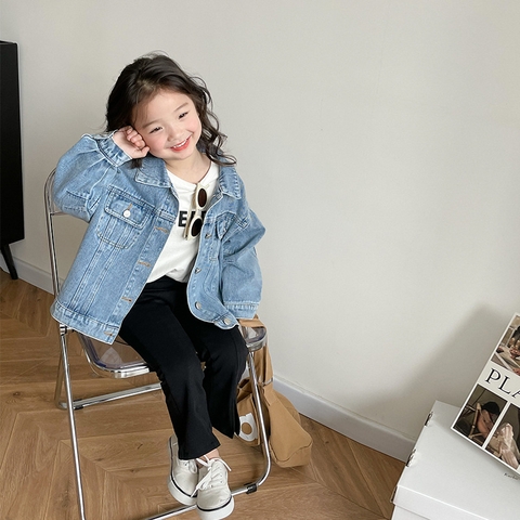Áo khoác jean giản dị thời trang phong cách Hàn Quốc dành cho bé gái