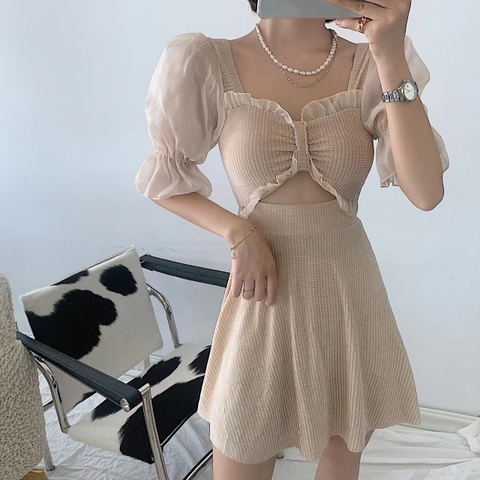 Bộ đồ bơi một mảnh nữ kiểu dáng kín đáo che bụng phong cách Hàn Quốc