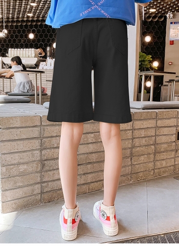 Quần 5 tấc vải cotton lưng cao co giãn thời trang dành cho bé gái