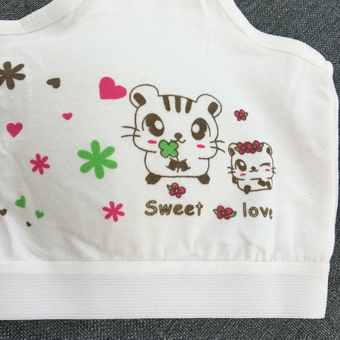 Bộ đồ lót bằng vải cotton không có gọng thép in họa tiết hổ dễ thương dành cho bé gái