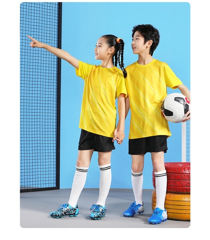 Bộ đồ thể thao đá banh họa tiết sọc thoáng khí nhanh khô cho bé trai