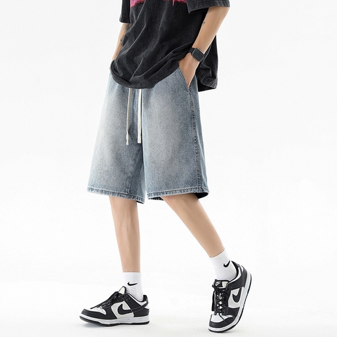 Quần short jean nam dây rút phù hợp thời trang năng động