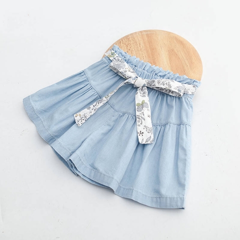 Quần short jean giả váy kiểu dáng mỏng dành cho bé gái