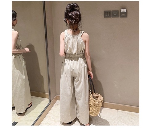 Bộ áo hai dây và quần ống rộng thời trang dành cho bé gái