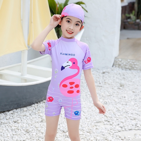 Đồ bơi liền mảnh in hình dễ thương vải nhanh khô dành cho bé gái