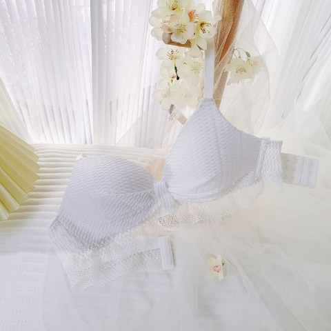 Bộ đồ lót nữ cup hình tam giác nâng ngực chống chảy xệ, phong cách tươi mới ngọt ngào