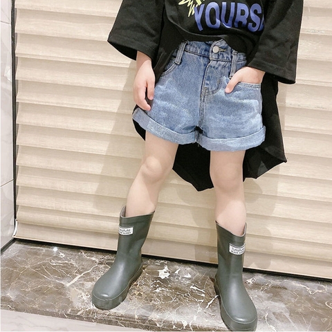Quần short jean kiểu dáng thời trang phong cách Hàn Quốc dành cho bé gái