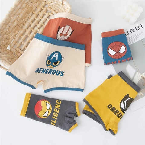 Combo 5 quần lót boxer cotton hoạt hình mềm mại cho bé trai