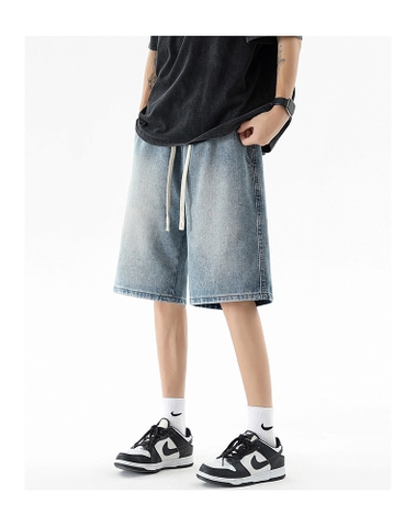 Quần short jean nam dây rút phù hợp thời trang năng động