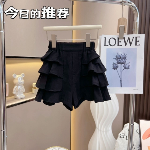 Quần giả váy phối ren nhiều tầng hợp thời trang dành cho bé gái