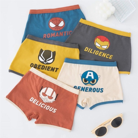 Combo 5 quần lót boxer cotton hoạt hình mềm mại cho bé trai