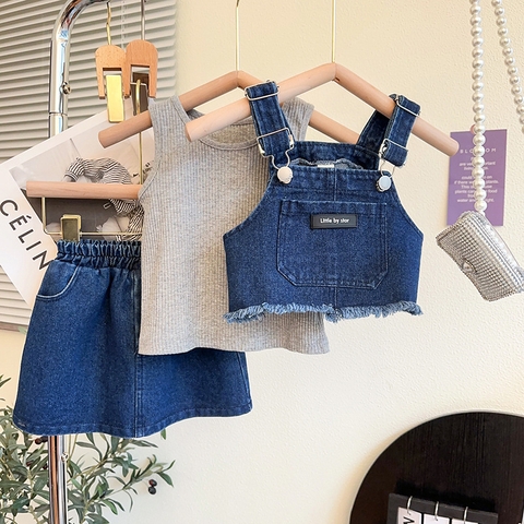 Bộ đồ phối ba mảnh kiểu dáng thời trang dành cho bé gái