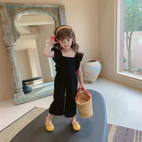 Áo liền quần tay phối ren hở lưng thời trang dành cho bé gái