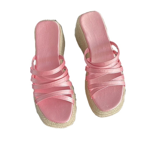 Giày sandal đế xuồng nữ phong cách La Mã thời trang đi biển mùa hè