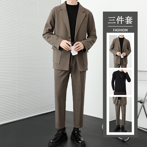 Set bộ đồ vest nam kèm áo thun trẻ trung lịch lãm kiểu dáng Hàn Quốc