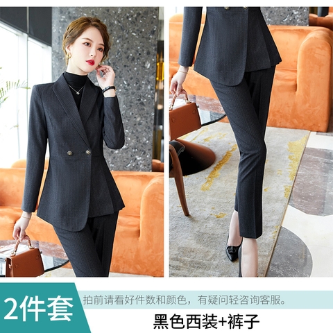 Bộ đồ vest cao cấp thiết kế ôm dáng, tà áo xếp ly một bên thời trang