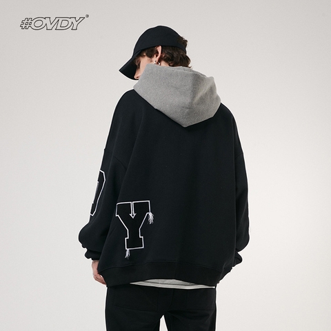 Áo hoodie OVDY unisex thêu chữ mới lạ thời trang thương hiệu cao cấp