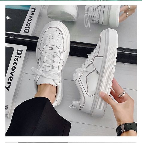 Giày sneaker nam kiểu ulzzang phối họa tiết đơn giản