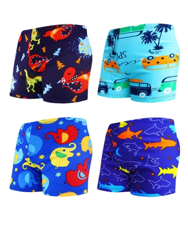 Quần bơi boxer HURUN in hoạt hình dành cho bé trai
