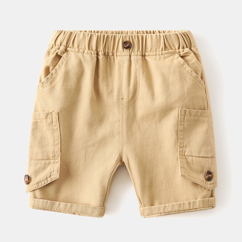 Quần short kaki bé trai phối túi phong cách Hàn Quốc