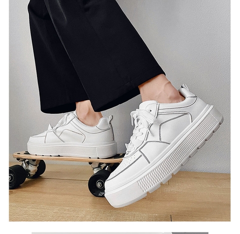 Giày sneaker nam kiểu ulzzang phối họa tiết đơn giản