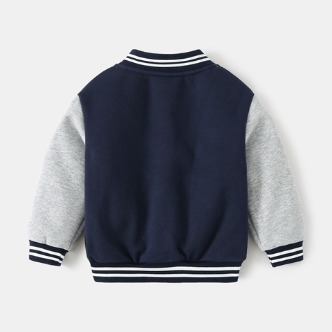 Áo khoác bomber nỉ bông dày dặn thêu hình dành cho bé trai