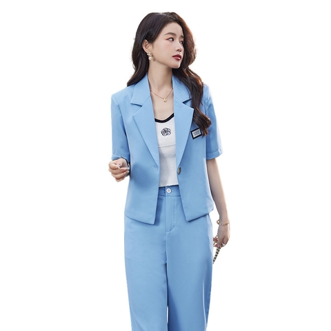 Bộ đồ vest tay ngắn quần dài thời trang, khí chất công sở dành cho nữ