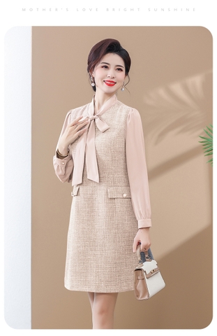 Đầm một mảnh tay dài thời trang mới phong cách nhẹ nhàng kiểu dáng phương Tây