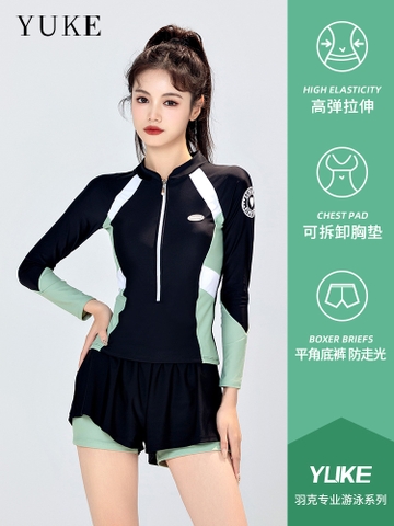 Bộ đồ bơi phong cách thể thao dài tay mới dành cho nữ