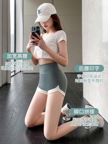 Quần legging ba tấc, thiết kế lai quần màu sắc tương phản đẹp mắt