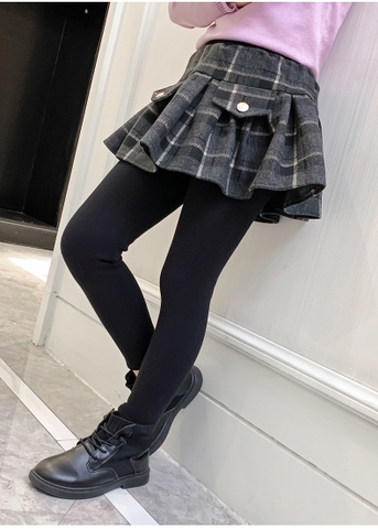 Quần legging giả váy có lớp nhung dày thời trang kiểu dáng mới dành cho bé gái