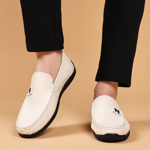 Giày da bò kiểu dáng slip-on công sở dành cho nam