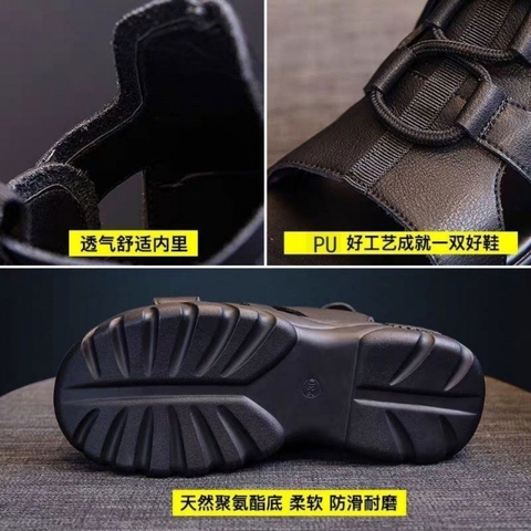 Dép sandal nữ đế xuồng cao, dáng mũi giày miệng cá phong cách cổ điển
