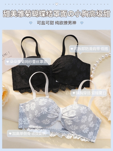 Bộ đồ lót nữ phối ren hoa cúc thời trang, nâng ngực quyến rũ dành cho nữ