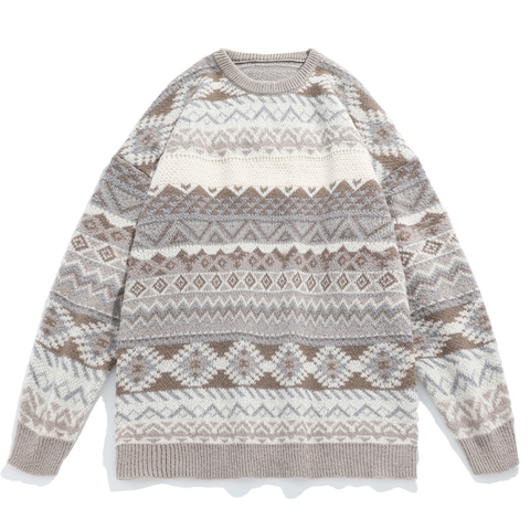 Áo len dệt kim unisex họa tiết Fair Isle hot trend