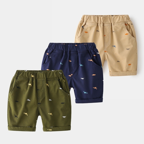 Quần short kaki chất cotton thoáng khí in hoạt hình cho bé trai