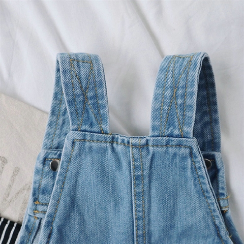 Quần yếm jean hai dây kiểu dáng mới dành cho bé gái